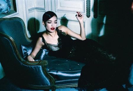 Shu Qi - sofa, shuqi, dress, girl, shu qi, actress, black, woman, model, asian