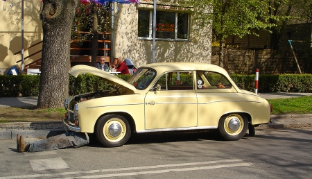 Funny way to park a car - parking, Warsaw, Poland, funny