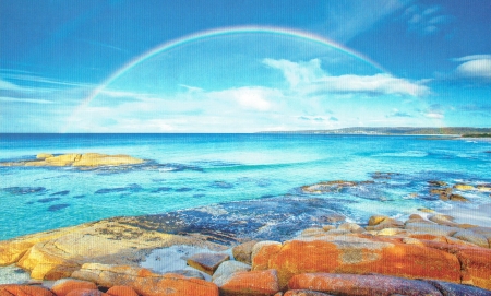 Bay-Of-Fires-Tasmania-Australia - beach, nature, rainbow, rocks