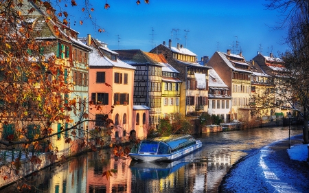 Strasbourg France - canal, france, strasbourg, boat