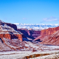 Fresh snow on New Yearâ€™s Day, near Castle Valley, Utah