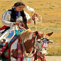 Indian Female on Horse