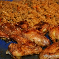 chicken wings with onion-maggi- noodles...from austria  selfmade