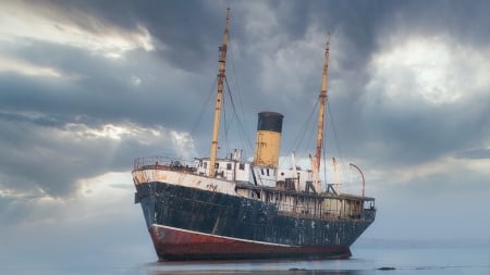 Shipwreck - water, stranded, Shipwreck, boat