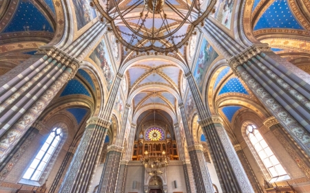 Cathedral in Croatia - ceiling, inside, church, columns, Croatia