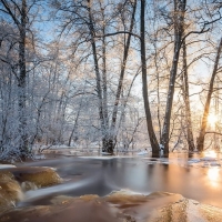 ice mounds in the river