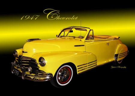 CHEVROLET 1947 - retro, yellow, vintage, cars