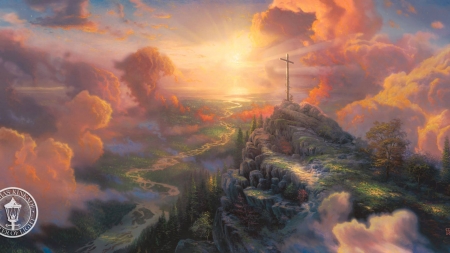 paradise in the sky - paradise, religious, sky, mountains