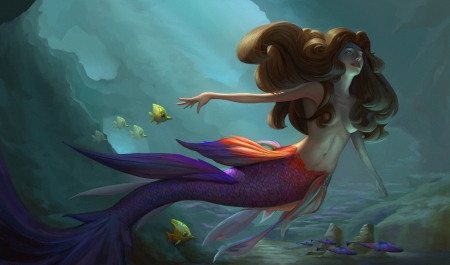 Mermaid - summer, water, girl, steve yang, siren, mermaid, underwater, pesti, fish, vara