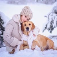 Girl with Golden Retriever