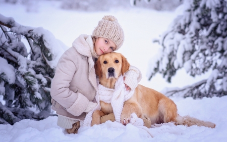 Girl with Golden Retriever