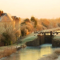 Frosty Morning at Boland's Lock in Tullamore, Ireland