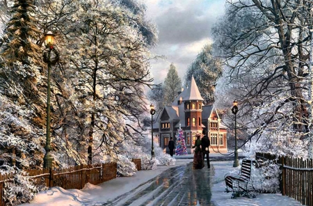 new england - winter, england, house, snow