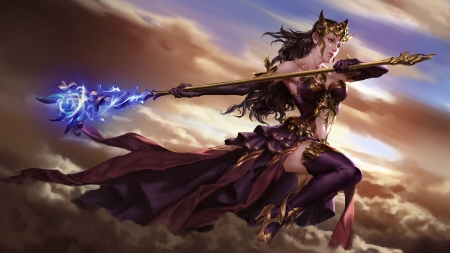 Fantasy girl - girl, art, fantasy, hao cheng, sorceress