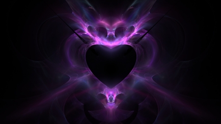 Been hurt before - abstract, black, hecate100, heart, purple, valentine, pink, luminos