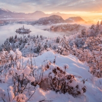 Lake Bled in winter