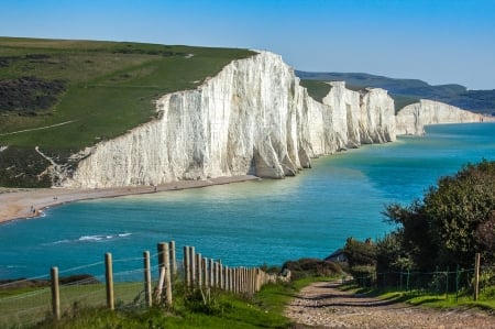 Seven Sisters Cliff - cliff, ocean, seven, sisters