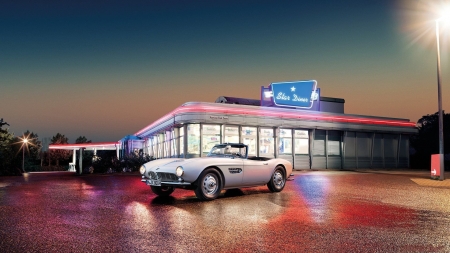 BMW 507 - vintage, car, bmw, hdr, diner, photograph