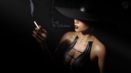 Classy Women - classy, hat, smoke, women