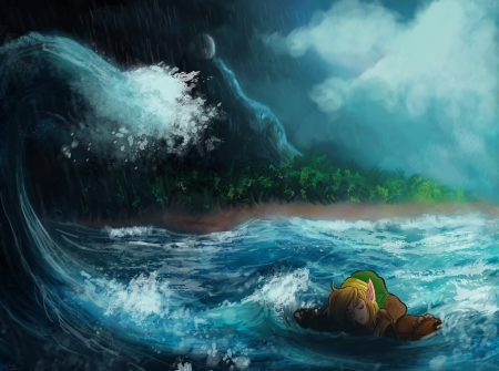 Link's Awakening - force, gannon, link, tri, triforce, zelda