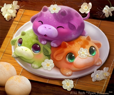 Cowkies - fantasy, art, cookie, cute, food, sweet, cow, colorful, piper thibodeau, creature