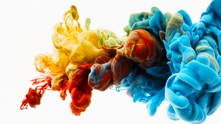 3D Colorful Smoke 2 - abstract, white background, coloful, 3d, smoke