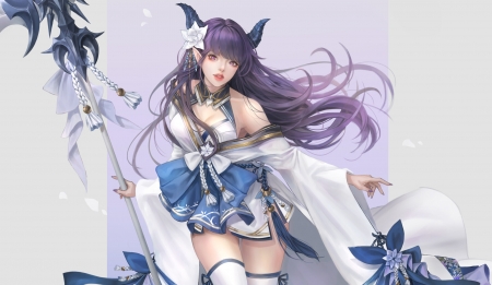 Fantasy girl - purple, shumolly, girl, fantasy