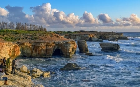 Coast of Cyprus - clouds, coast, sea, Cyprus, rocks