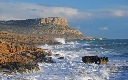 Coast of Cyprus - Cyprus, sea, rocks, coast
