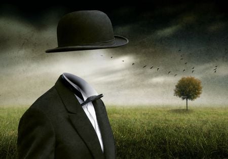 Dreamer - flying birds, fantasy, hat, tree, grass