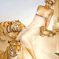 Tigers and a girl