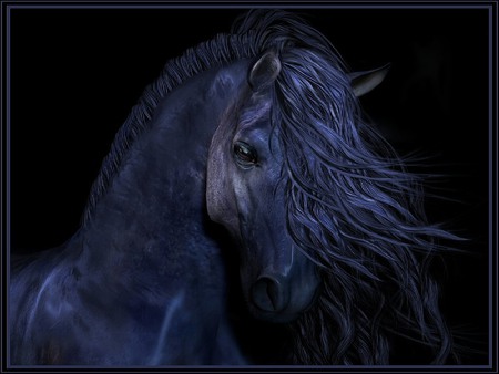 3Dhorse face 70%quality - horses, animals