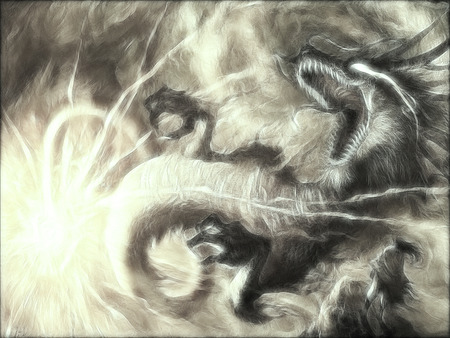 Dragon explosion - explosion, dragon, fractal