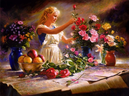 my gardener - flowers, gardener, plants, women