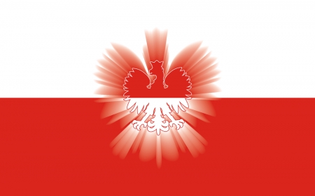 Flag and Coat of Arms - white, red, Poland, flag, coat of arms