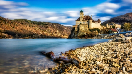 Castle at the Danube river, Austria