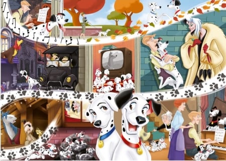 101 Dalmatians - fantasy, fog, movie, caine, dalmatian, disney