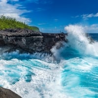 Waves Crashing on Reunion Island, Indian Ocean