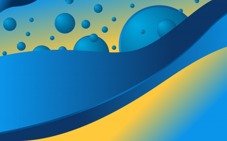 Wave of Victory - vector, yellow, blue, wave