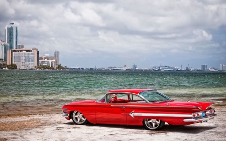 1960 Chevrolet Impala Bubble Top - customised, american, car, red, fast, oldie, vintage