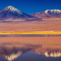 A reflection of Licancabur, Atacama Desert, Chile