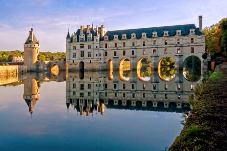 Chenonceau Castle, France - france, reflection, castle, medieval