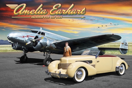 Amelia Earhart - pilot, mystery, amelia earhart, cord, history, plane, flying, roadster