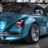 Blue retro car Porsche