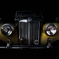 Retro car yellow MG