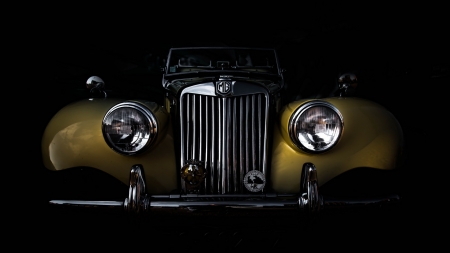 Retro car yellow MG - MG, yellow, car, Retro