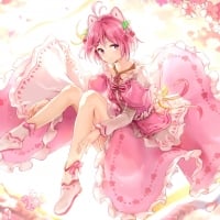 Shiro in pink anime dress Youtuber hololive