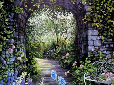 afternoon walk - natur, bridge, garden, country