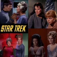 Majel Barrett as Number One and Nurse Christine Chapel from Star Trek