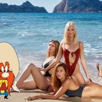 Yosemite Sam with his Ladies